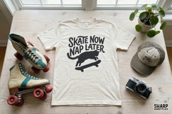 Skate Now Nap Later PNG, Funny Cat Lover Digital Design, Product Image 2
