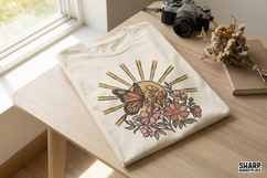 Butterfly Sun Floral PNG, Boho Sunshine Flower T-Shirt Product Image 2