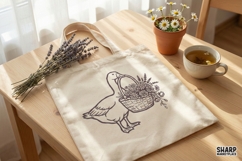 Goose with Flower Basket PNG, Botanical Animal Shirt Product Image 2