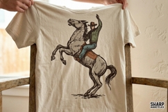 Rodeo Cowboy Horse PNG, Western PNG, Trendy PNG, Vintage Product Image 2