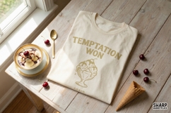Temptation Won Again PNG, Funny Ice Cream Shirt Design, Product Image 2