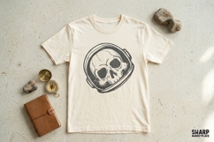 Astronaut Skull Helmet Illustration, PNG Designs For Shirt, Product Image 3