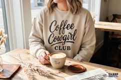 Coffee Cowgirl Club, Western PNG Art For Trendy Shirt Product Image 2