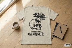Professional Overthinker PNG Skull Design, Digital Download Product Image 2