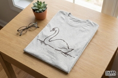 Minimalist Swan PNG Design, Elegant Line Art Bird Graphic, Product Image 3