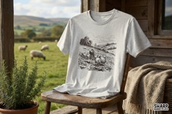 Shepherd with Sheep PNG Design, Vintage Farm Animal Product Image 3