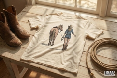 Cowgirl and Horse PNG, Western Country Shirt Design, Rodeo Product Image 2