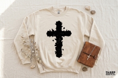 Black Brushstroke Cross PNG, Christian Faith Design, Product Image 3