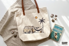Retro Beach Van Hammock Scene, Summer PNG For Shirt PNG Product Image 4