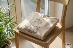 Cat PNG, Cute Cat Drawing PNG, Botanical Cat Art Print, Product Image 4