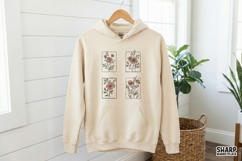 Hand Drawn Floral PNG Design, Minimalist Flower Outline Product Image 4