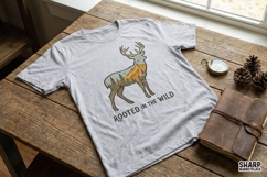 Rooted in the Wild PNG, Deer Mountain Forest Design, Nature Product Image 2