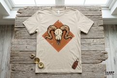 Western PNG, Trendy PNG, Shirt PNG, Vintage Ram Skull Product Image 2
