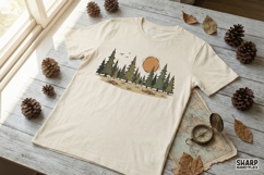 Pine Forest PNG Sunset, Outdoor Nature Clipart, Rustic Tree Product Image 2