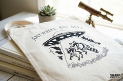Anywhere But Here PNG, Funny Raccoon UFO Abduction Art, Product Image 4