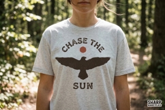 Chase The Sun PNG, Vintage Sun Bird Design, Inspirational Product Image 3