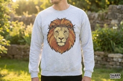 Lion Head Crown of Thorns PNG, Christian Lion Art PNG, Product Image 4