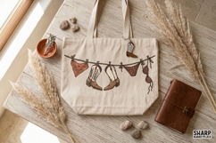 Western Summer Clothesline Boots And Bikini Art, PNG Product Image 3
