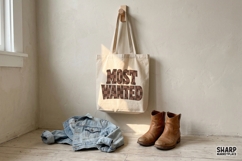 Most Wanted Distressed Western Text PNG, Vintage Cowgirl Product Image 2