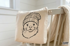 Otter Beanie PNG, Trendy PNG, Shirt PNG Minimal Woodland Product Image 3