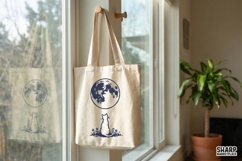 Cat PNG Digital Design, Moon Cat Lover Graphic, Night Sky Product Image 3