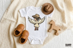 Cowboy Angel Kid PNG, Western Child with Wings, Cute Product Image 4