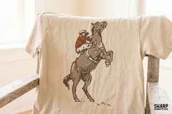 Bucking Bronco Rider Vintage Western PNG, Trendy Shirt PNG Product Image 2
