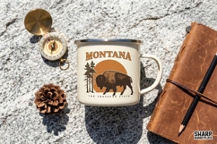 Montana The Treasure State Wild Buffalo And Pine Trees Product Image 3