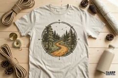 Forest Trail Compass PNG, Trendy PNG, Shirt PNG Vintage Product Image 2