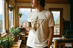 Mountain Pine PNG, Nature Wilderness Shirt, Geometric Product Image 2