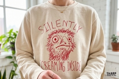 Silently Screaming Inside, PNG Designs For Funny Red Bird Product Image 3