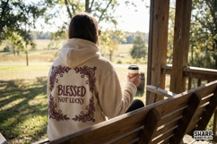 Blessed Not Lucky PNG Shirt, Inspirational Quote PNG, Product Image 3