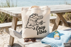 Easy Vibes Summer Trendy Shirt Sublimation, Funny Alligator Product Image 3