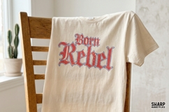 Born Rebel, Western PNG Rebel Shirt Design, Trendy Red Blue Product Image 4