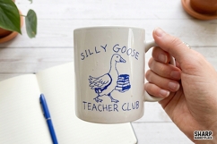 Silly Goose Teacher Club Cute Goose Books Drawing, Teacher Product Image 4