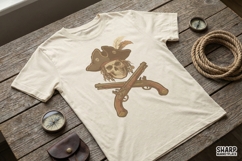 Pirate Skull PNG, Vintage Pistol Crossbones Digital Art, Product Image 2