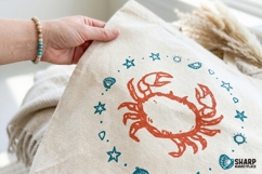 Coastal Crab Illustration With Starfish And Shell Ring, Product Image 4