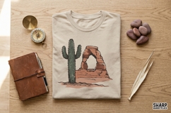 Southwest Desert Arch Cactus Scene, Western PNG For Shirt, Product Image 3