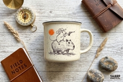 Funny Rat Riding Capybara Western Sketch, PNG Designs For Product Image 2