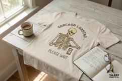 Sarcasm Loading Please Wait PNG, Funny Skeleton Shirt, Product Image 2
