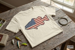 American Flag Bass PNG, Patriotic Fish Digital Download, Product Image 3