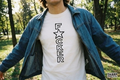 Fcker PNG, Vertical Funny Letter Art, Edgy Censored Word Product Image 4