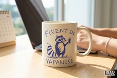 Fluent In Yapanese, PNG Designs For Funny Raccoon Tees, Product Image 2