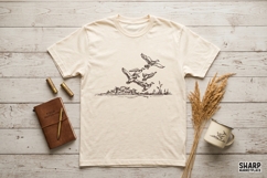 Flying Ducks Over Marsh PNG, Vintage Waterfowl Nature Product Image 3