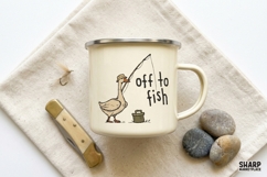 Off To Fish Funny Goose Fishing Quote, Fishing Summer Shirt Product Image 2