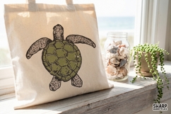 Vintage Sea Turtle Illustration, Coastal Wildlife Graphic, Product Image 4