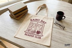 Rainy Day Reader Club PNG, Cozy Book Lover Digital Design, Product Image 3