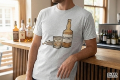 Whiskey Glass PNG, Whiskey Bottle Illustration, Bar Decor Product Image 4