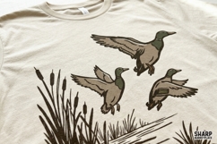 Flying Ducks PNG, Hunting PNG, Lake Life PNG, Vintage Marsh Product Image 2