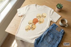 Skull PNG, Watercolor Skull Clipart, Halloween Digital Product Image 2